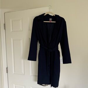 Elegant Navy Belted Coat